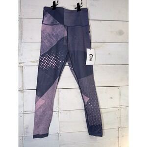 Zyia Active Radical Light N Tight Leggings High Rise Purple Abstract Size XXS